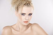 Young Pretty Woman With Beautiful Blond Hairs Royalty Free Stock Images