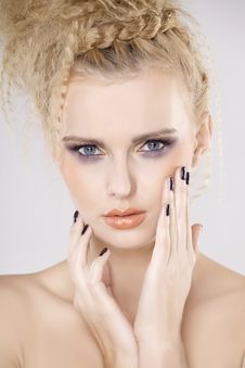 Young Pretty Woman With Beautiful Blond Hairs Stock Photos Young Pretty Woman With Beautiful Blond Hairs Stock Photos