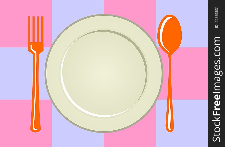 plates, spoons and forks