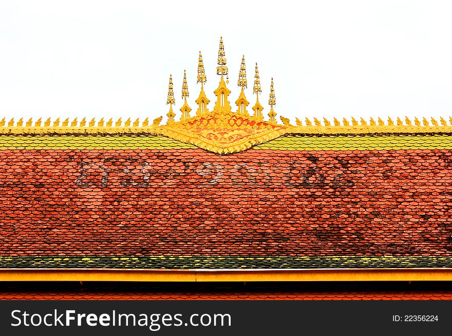 Roof of the oldest temple in Laos. Roof of the oldest temple in Laos