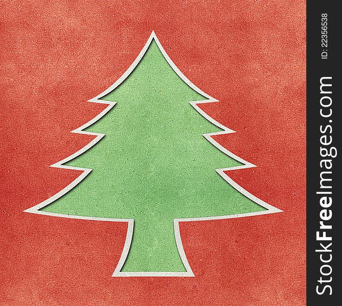 Christmas tree recycled paper craft background