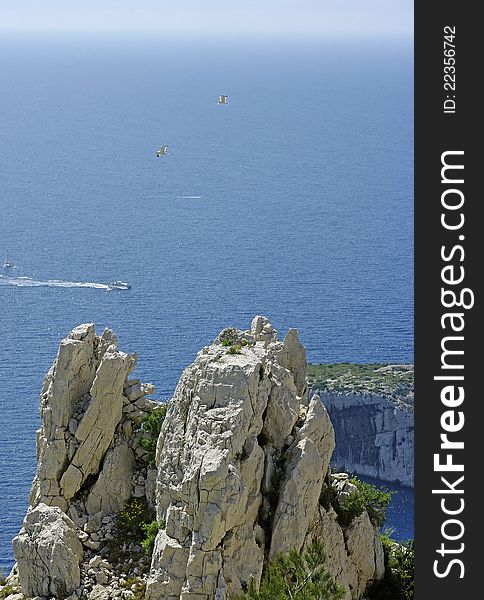 Calanques (steep-walled inlet developed in limestone) in the south of France. Calanques (steep-walled inlet developed in limestone) in the south of France.