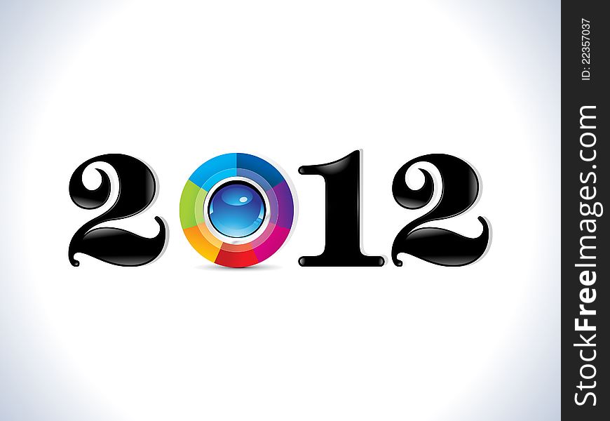 Abstract rainbow new year text template vector illustration