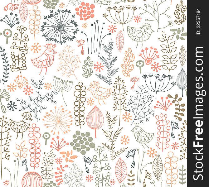 Seamless pattern with floral ornament. Seamless pattern with floral ornament