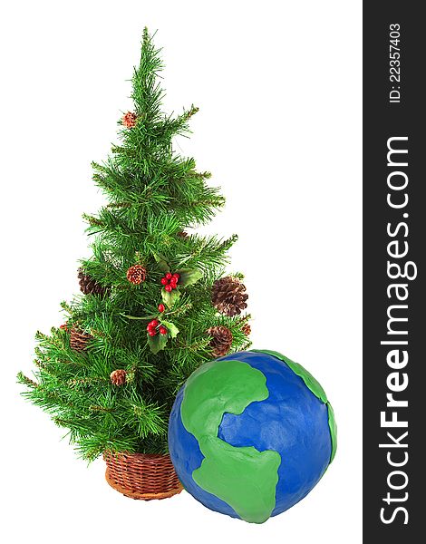 Christmas tree and a globe