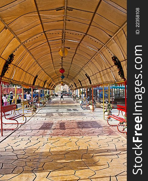 Colorful tunnel in an amusement park. Colorful tunnel in an amusement park