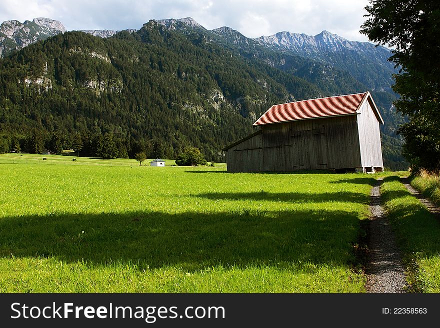 Small house on the alpine meadow. Small house on the alpine meadow