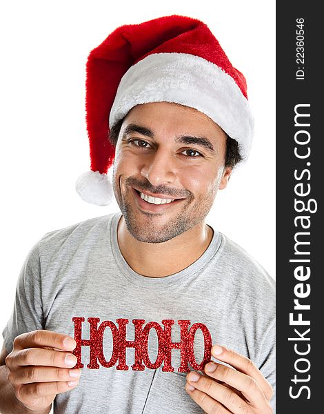 Middle Eastern Man With Christmas Ornament