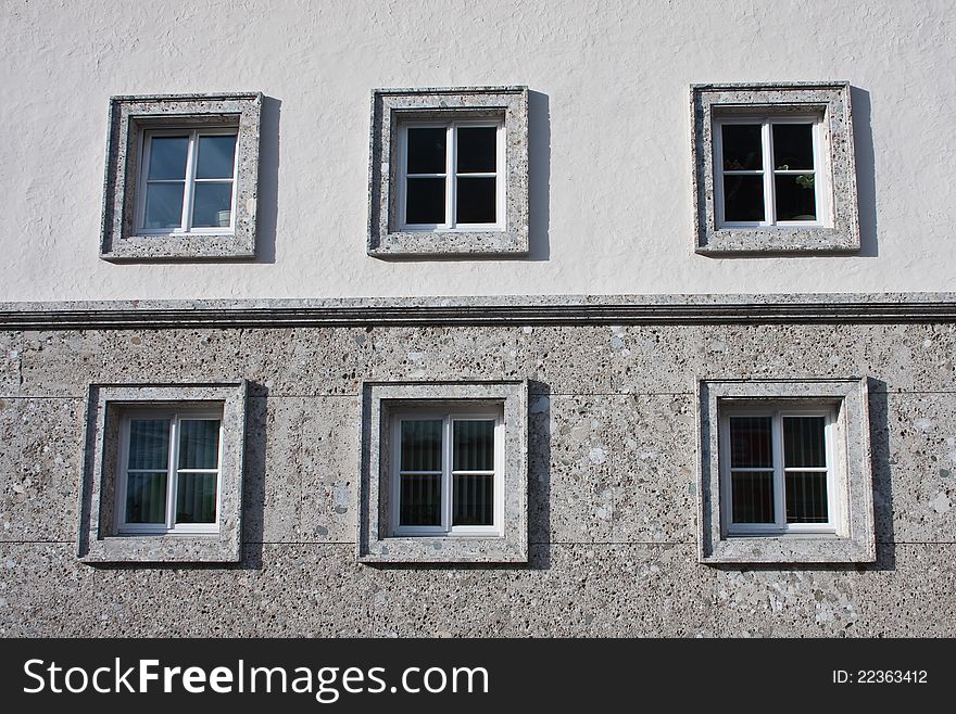 The windows of a residential building. The windows of a residential building