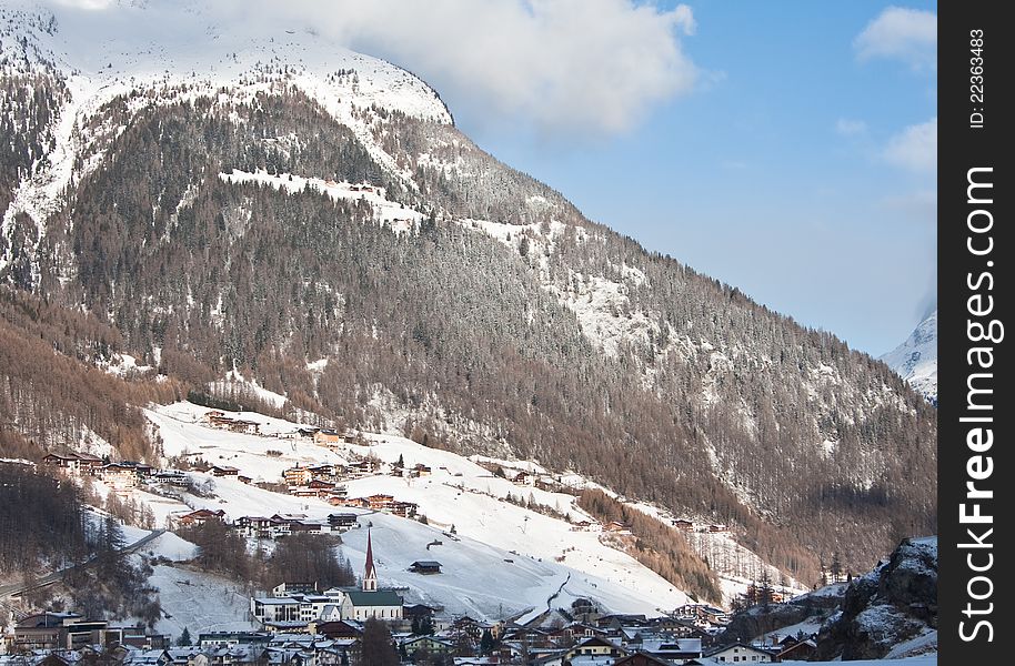 View of ski resort  Solden. Austria