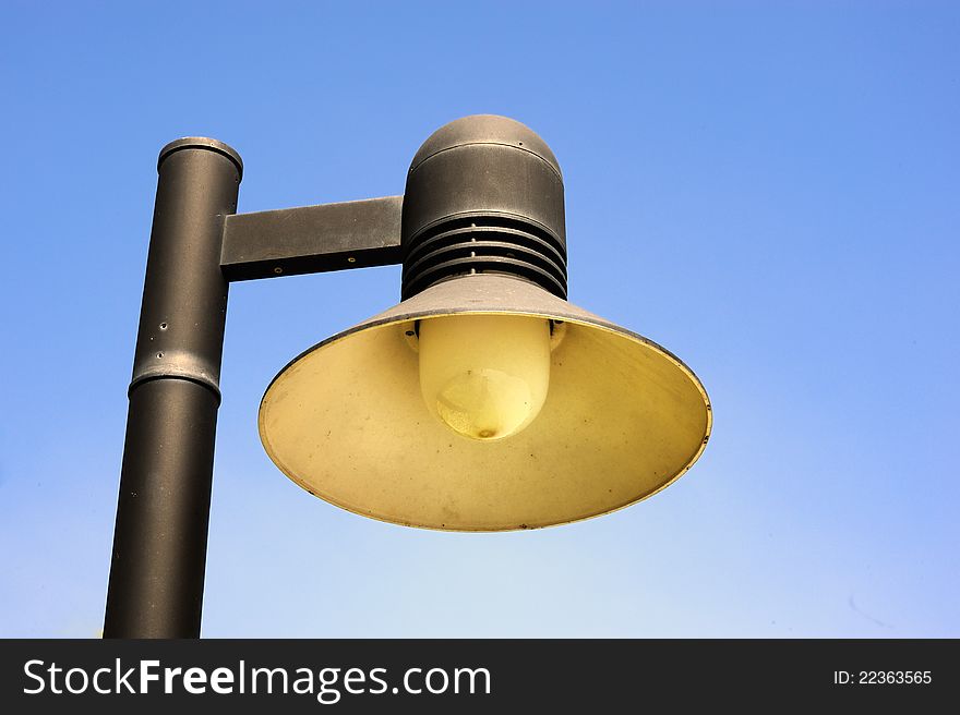 The streetlight isolated in sunny day.