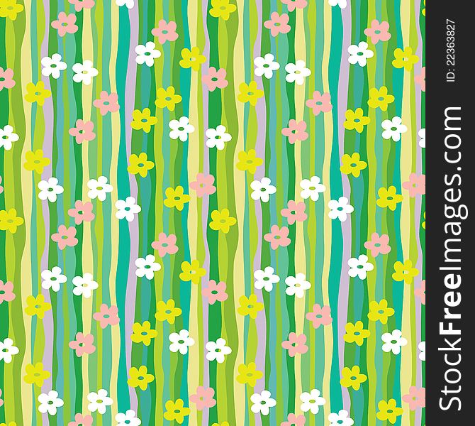 Seamless pattern with flowers in retro style. Seamless pattern with flowers in retro style