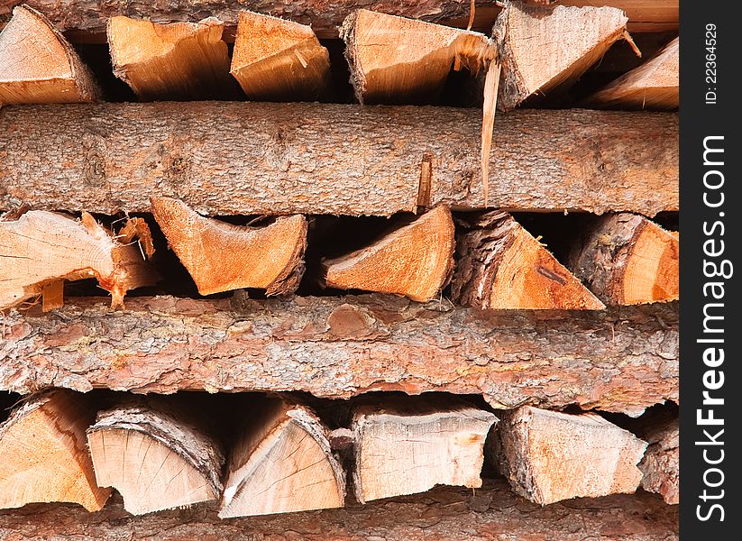 Firewood Stacked In A Pile