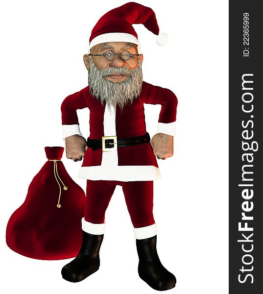 3D Rendering Santa Claus in waiting pose