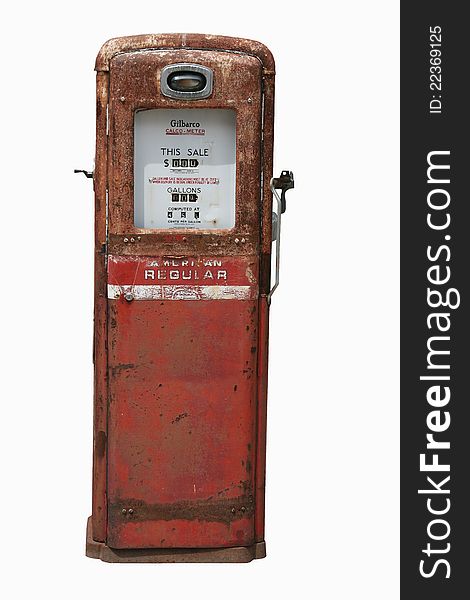 Old weathered gas pump from 50s. Old weathered gas pump from 50s