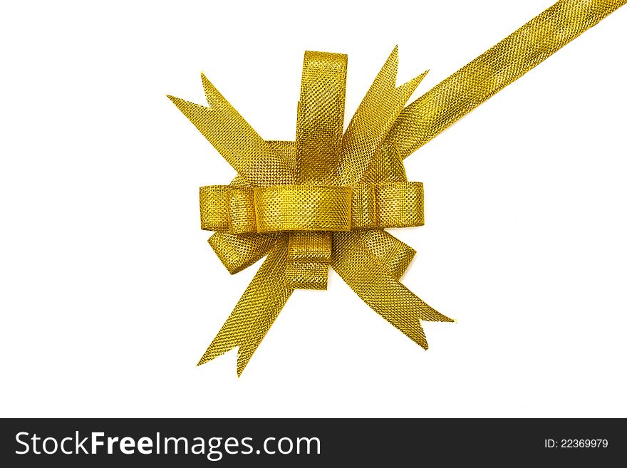 Golden gift bow