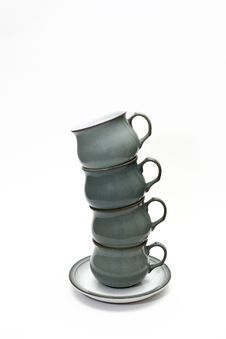 Cups On White Stock Image Cups On White Stock Image