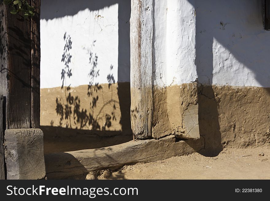 Plastered adobe walls, counrtyside, Hungary