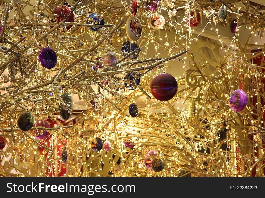 A background view of Xmas tree decoration. A background view of Xmas tree decoration