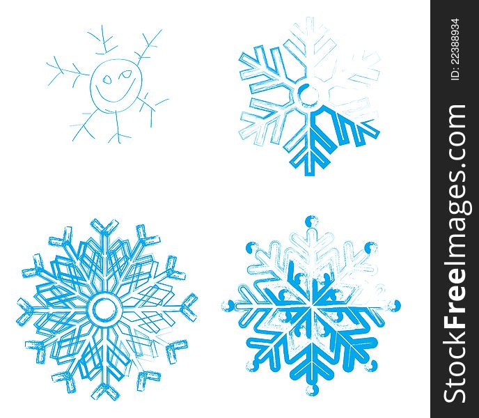 Snowflakes collection. Element for design. Vector illustration. Snowflakes collection. Element for design. Vector illustration