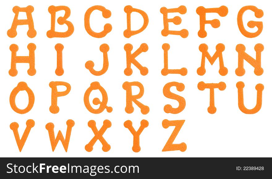 Orange foam alphabet