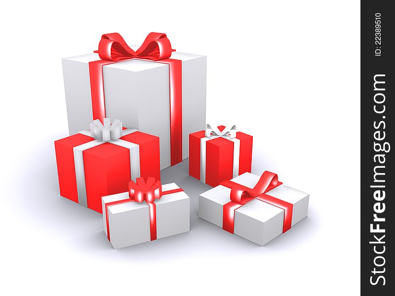 Gifts With Red And White Ribbons
