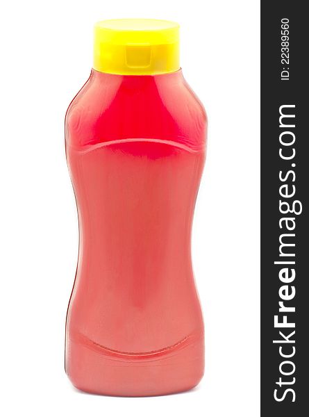 Bottle of Ketchup on white background