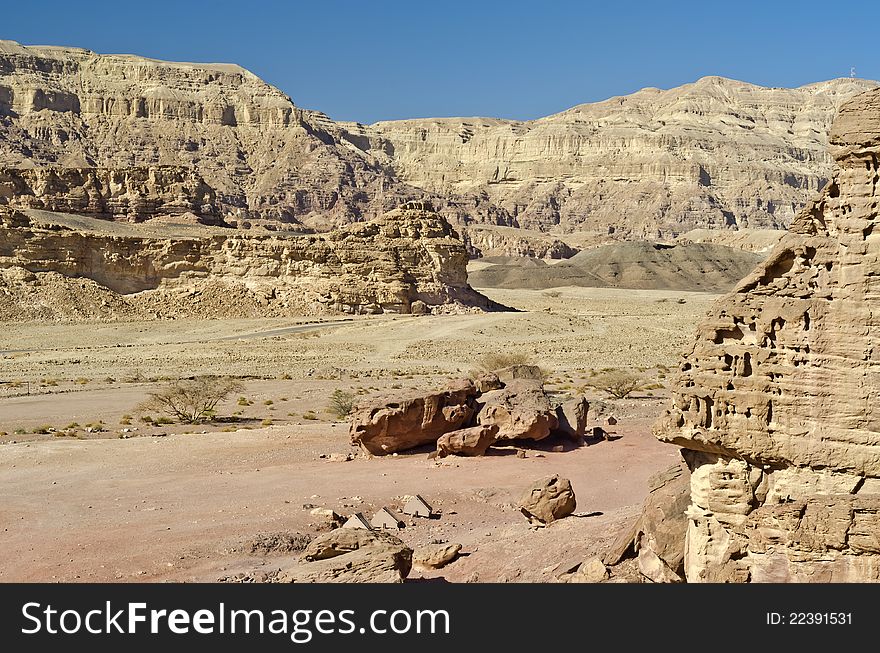 The park of Timna is a famous nature and geological reserve in Israel, located 25 km from Eilat. The park of Timna is a famous nature and geological reserve in Israel, located 25 km from Eilat