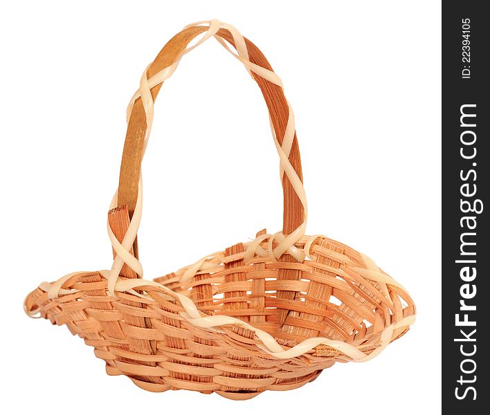 Tiny little wicker basket isolated