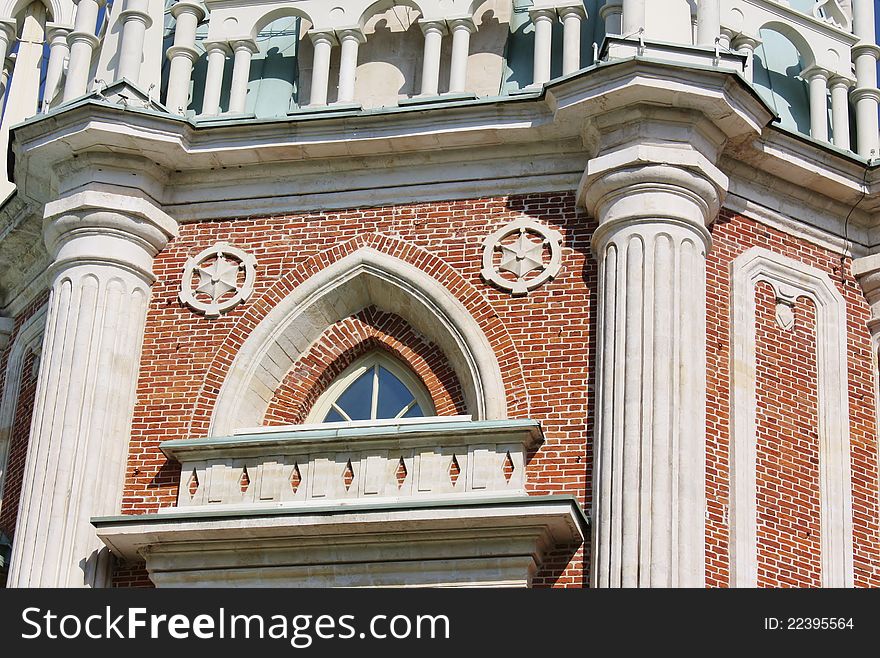 Detail of decor of the Bread House in Tsaritsyno (Moscow). Detail of decor of the Bread House in Tsaritsyno (Moscow)