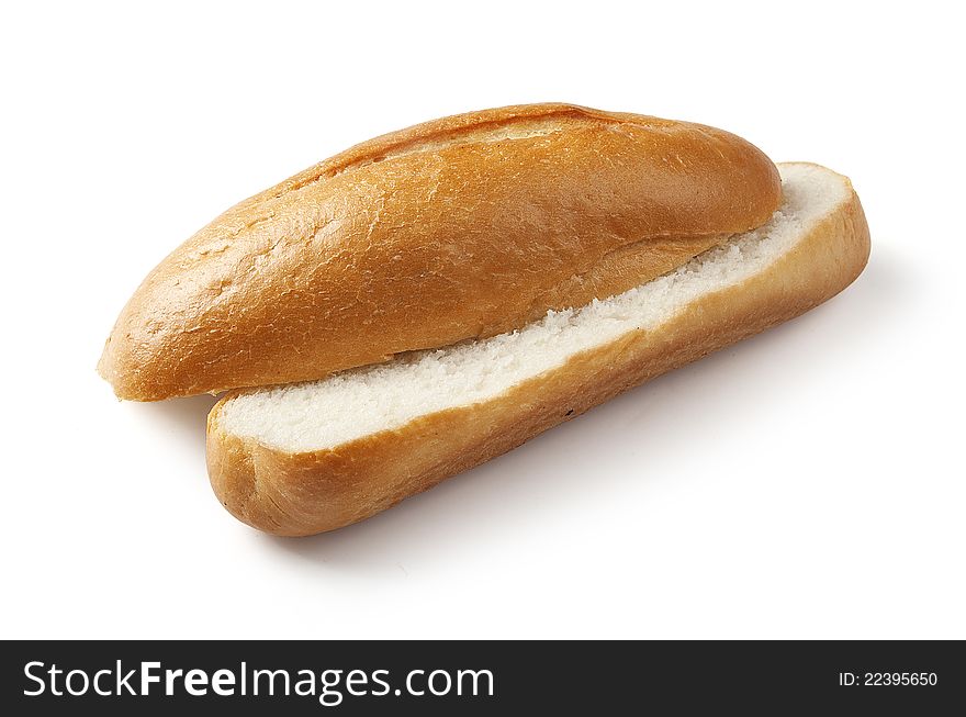 Isolated cut off white bread on the white