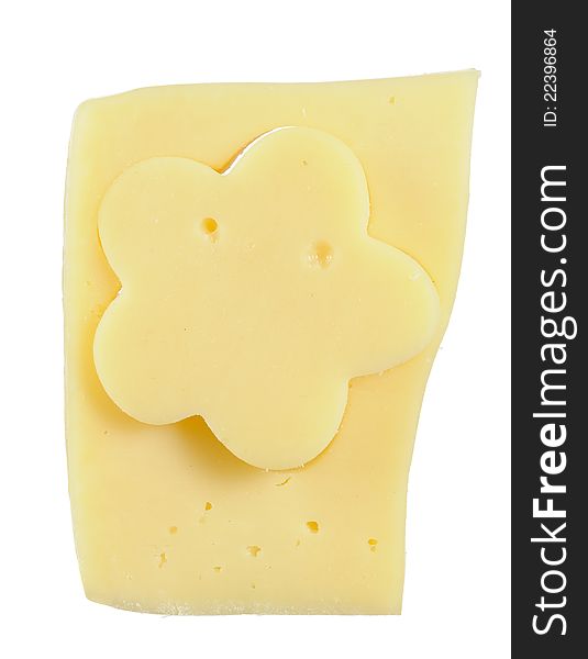 Cheese Flower in Rectangular Piece of Cheese