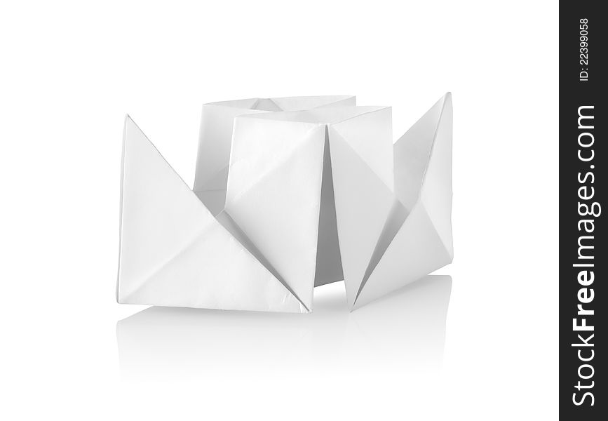 Paper boat on a white background