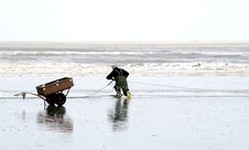 Fisherman And Net In Sea Royalty Free Stock Images Fisherman And Net In Sea Royalty Free Stock Images