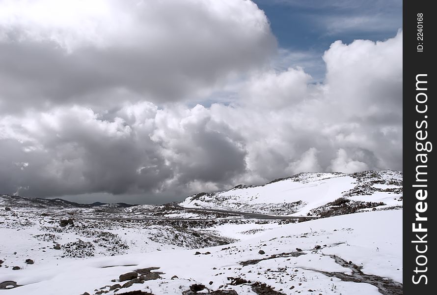 Cloudscape in high mountains area. Cloudscape in high mountains area