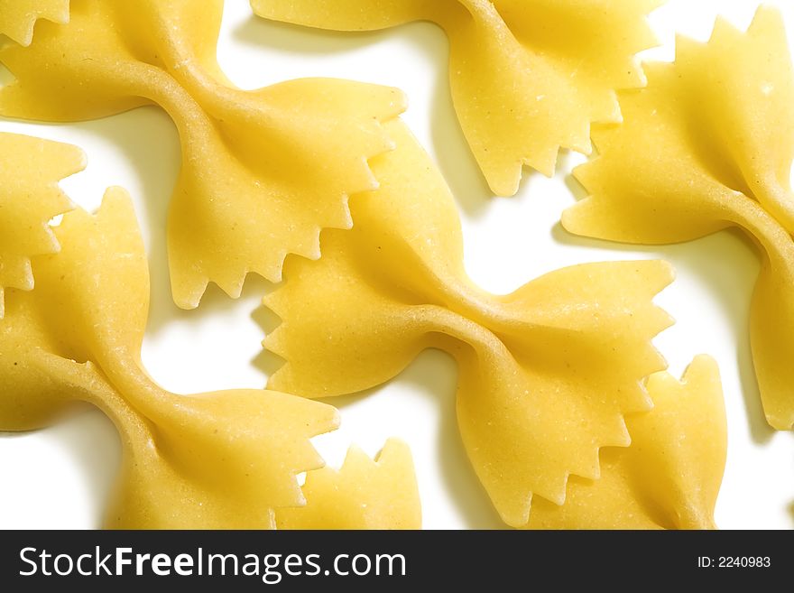 Close up of the Farfalle Pasta Uncooked