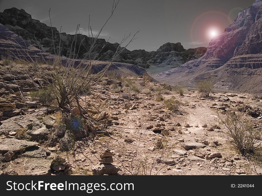 Image of the Grand Canyon that has been photoshopped. Image of the Grand Canyon that has been photoshopped