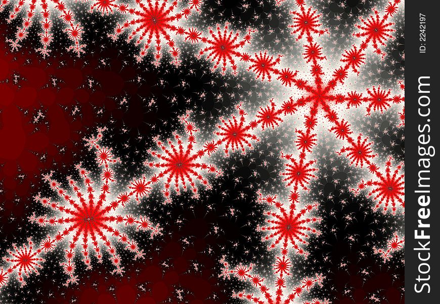 Fractal christmas background - Red stars. Fractal christmas background - Red stars