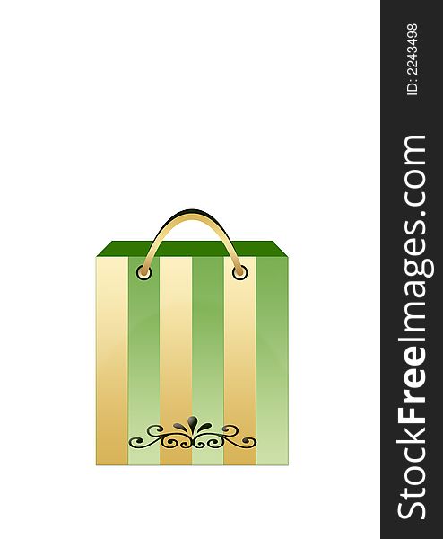 Illustration of a shopping bag against white background. Illustration of a shopping bag against white background