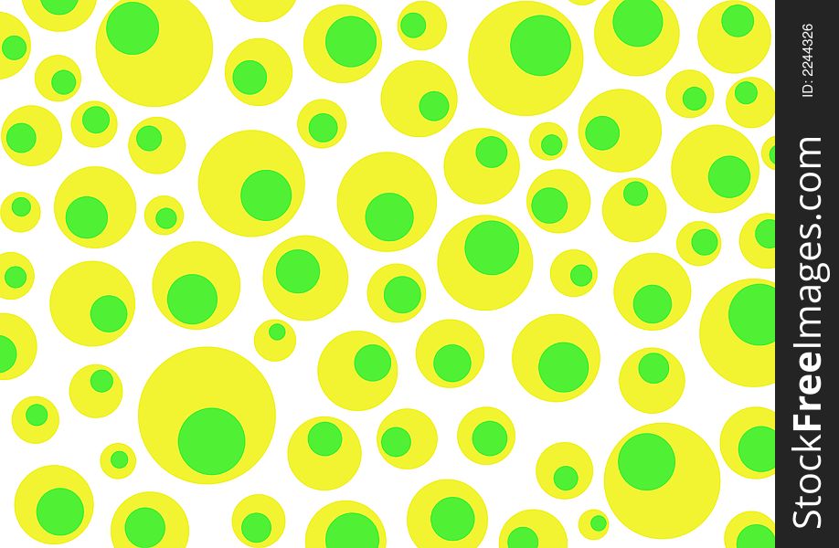 Illustrated abstract yellow and green spots on a white background. Illustrated abstract yellow and green spots on a white background