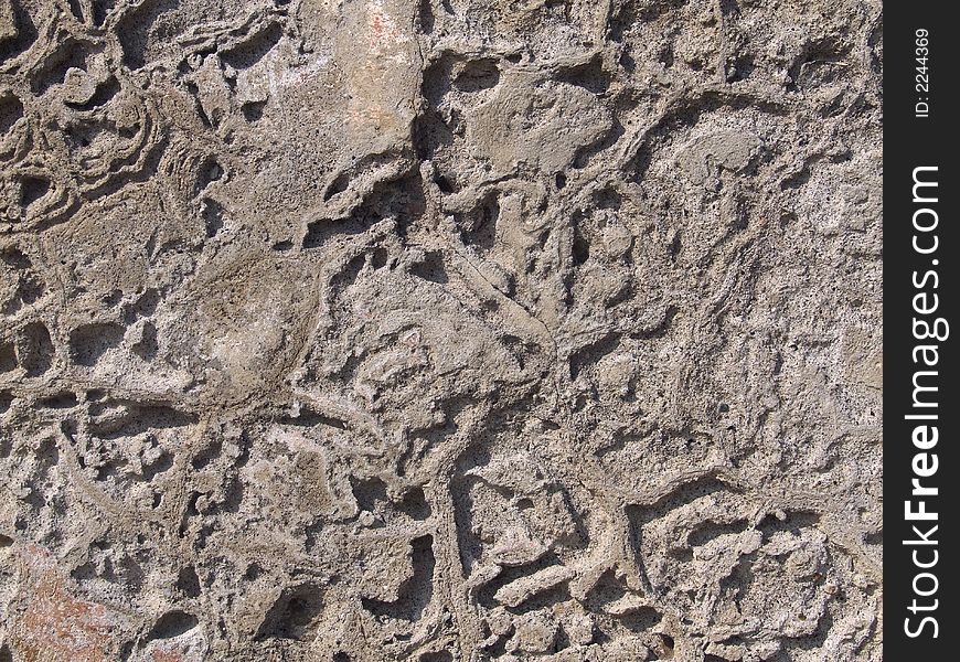 A wall texture outside made of concrete