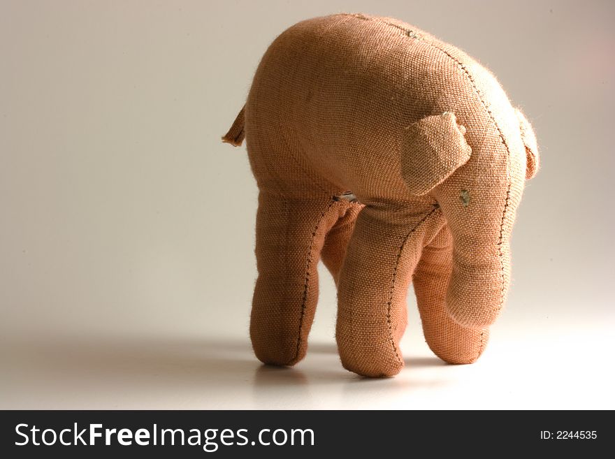 Small stuffed elephant isolated on white background. Small stuffed elephant isolated on white background