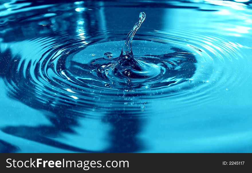 Water Drop background blue liquid. Water Drop background blue liquid