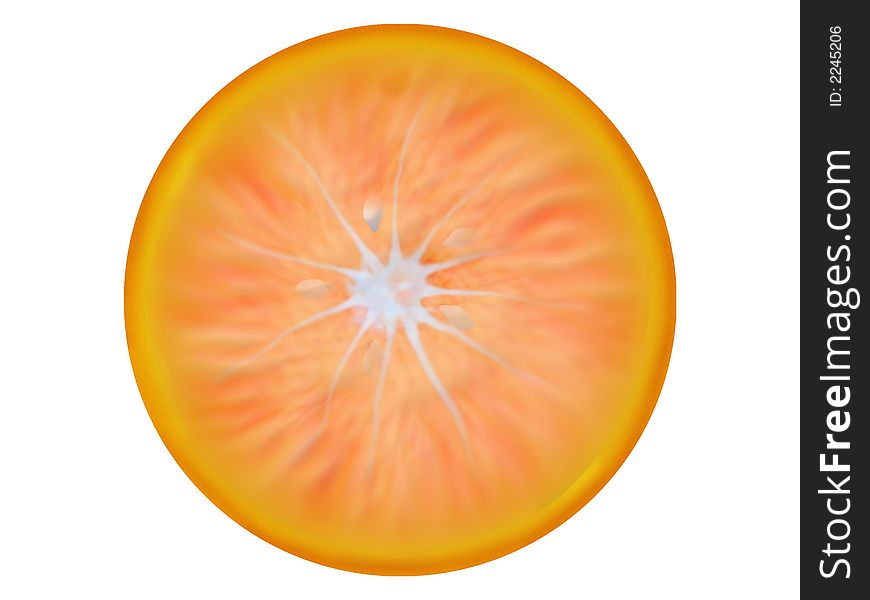 Tropical fruit orange on a white background - illustration