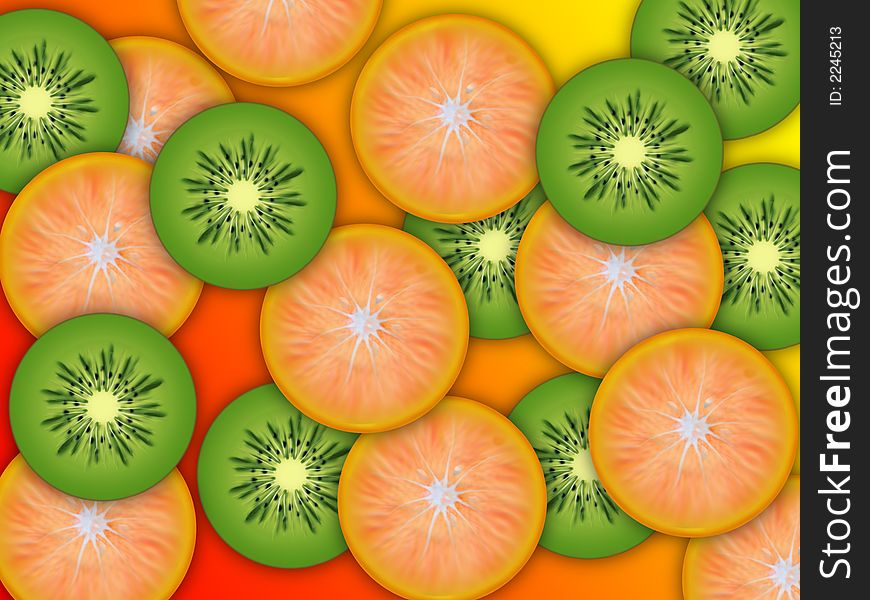 Background much tropical fruit kiwi, orange of green colour. Background much tropical fruit kiwi, orange of green colour