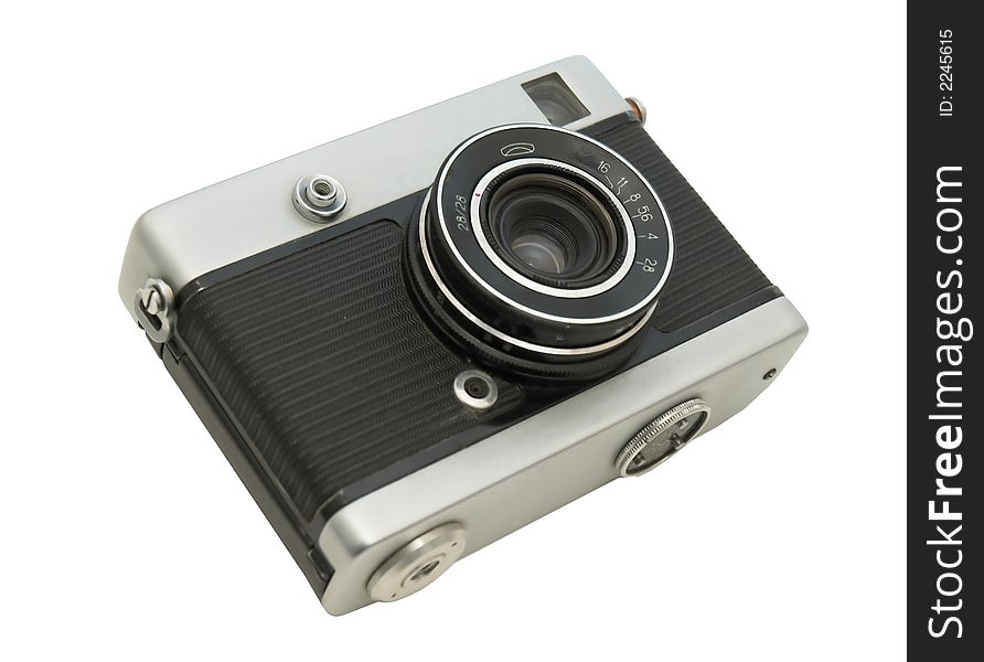 Old fashion film camera isolated on white background. Old fashion film camera isolated on white background