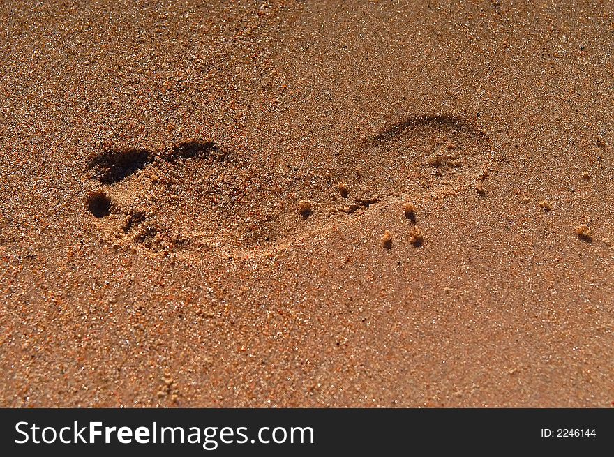 Disappearing footprint in the sand