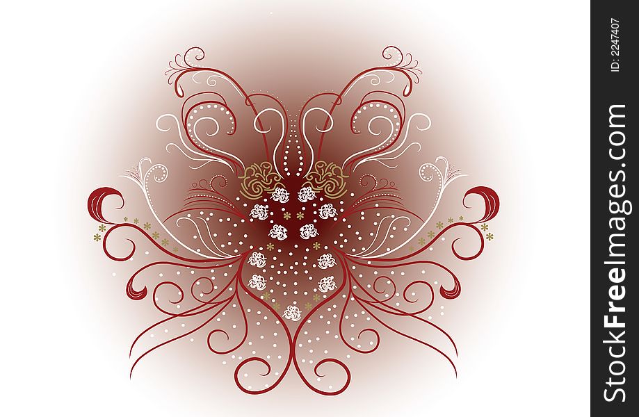 Illustration of floral background in brown and white. Additional format - EPS - available.