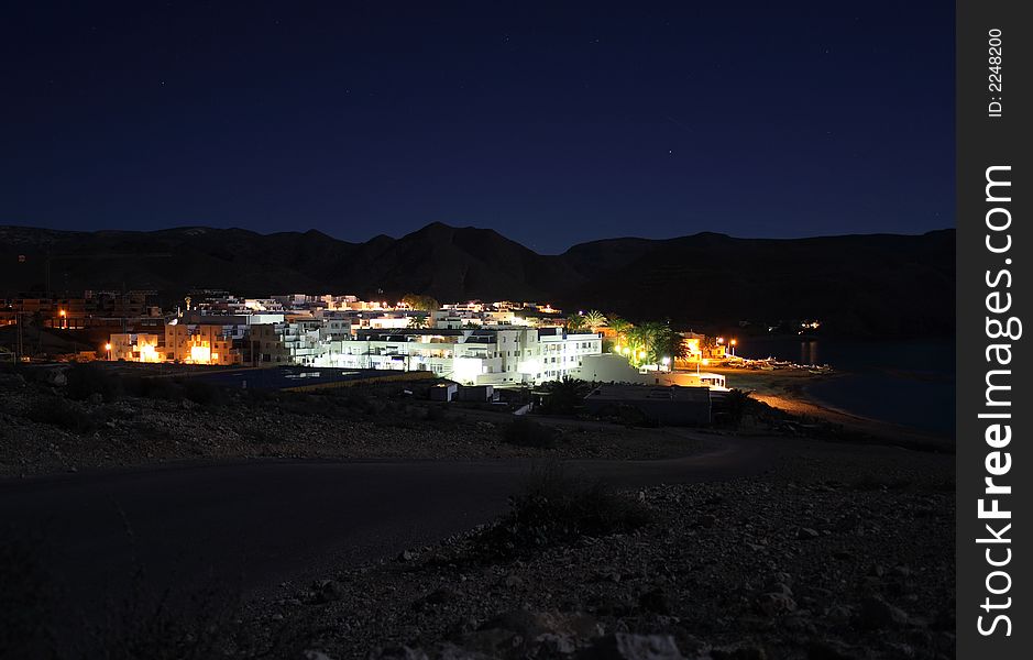 Las Negras, Spain at night