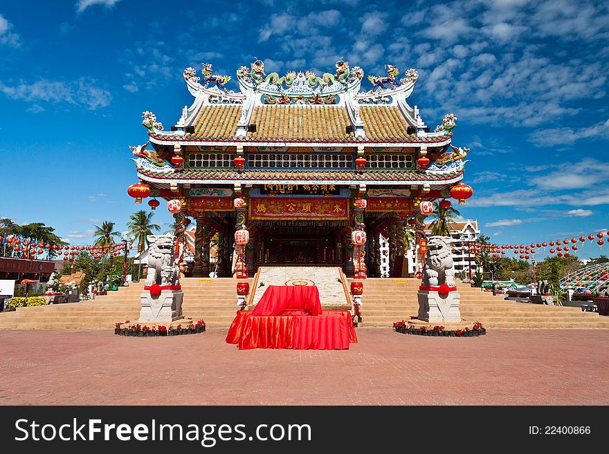 Chinese temple in the sky bright. Chinese temple in the sky bright.